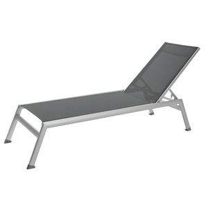 Vega, VEGA Sonnenliege Tailor; 208x59x34 cm (LxBxH); Sitz anthrazit, Gestell silber