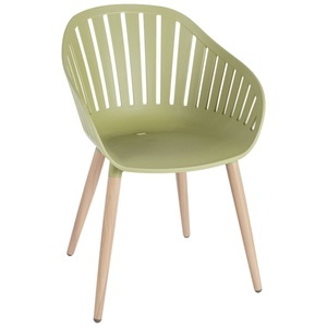 Vega, VEGA Outdoor Schalenstuhl Gimani; 53x55.5x79.5 cm (BxTxH); Sitz oliv, Gestell braun; 4 Stück / Pack