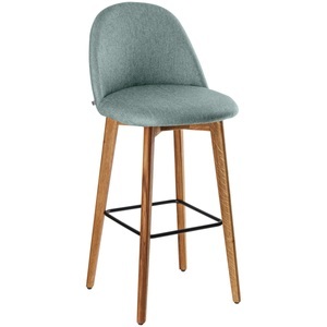 Vega, VEGA Barstuhl Alwin; 47x48x111 cm (BxTxH); Sitz hellblau, Gestell eiche/natur