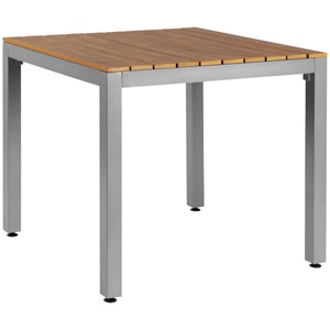 PULSIVA, PULSIVA Outdoor-Tisch Resistance; 80x80x73 cm (LxBxH); Platte braun, Gestell grau; rechteckig