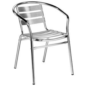 PULSIVA, PULSIVA Outdoor-Bistrostuhl Limona mit Armlehne; 53x57x73 cm (BxTxH); silber; 4 Stück / Pack