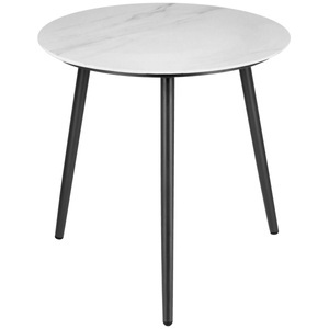 Vega, VEGA Outdoor Beistelltisch Sando gross; 60x60 cm (ØxH); weiss/anthrazit; rund
