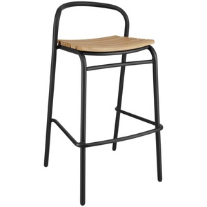 Vega, VEGA Outdoor-Teak-Barstuhl Zolia; 50x50x95 cm (BxTxH); Sitz braun, Gestell schwarz; 2 Stück / Pack