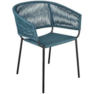 Vega, VEGA Terrassenstuhl Samo; 62.5x56x79 cm (BxTxH); Sitz blau, Gestell schwarz; 2 Stück / Pack