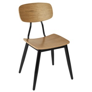 Vega, VEGA Holzstuhl Scola; 50x47x85 cm (BxTxH); Sitz eiche antik, Gestell schwarz; 2 Stück / Pack