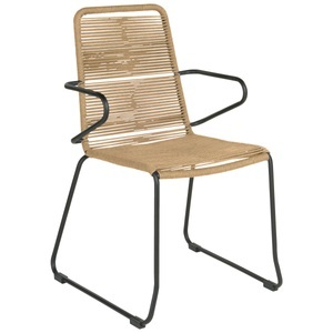Vega, VEGA Terrassenstuhl Filea; 58x56x87 cm (BxTxH); Sitz beige, Gestell schwarz; 4 Stück / Pack
