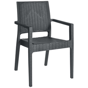 Siesta, Siesta Stuhl Melrose mit Armlehne; 57x59x88 cm (BxTxH); anthrazit; 2 Stück / Pack