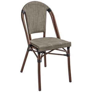 Vega, VEGA Outdoor Bistrostuhl Rimalia ohne Armlehne; 46x53x87.5 cm (BxTxH); Sitz grau meliert, Gestell braun; 2 Stück / Pack