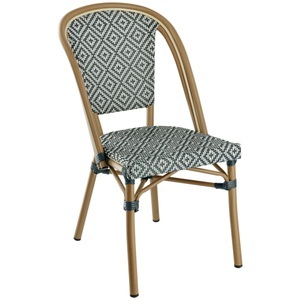 Vega, VEGA Outdoor Bistrostuhl Ostera; 47x60x88 cm (BxTxH); graublau/weiss; 2 Stück / Pack