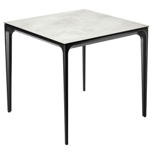 Vega, VEGA Outdoor-Tisch Linero quadratisch; 80x80x72 cm (LxBxH); Platte steingrau, Gestell schwarz; quadratisch