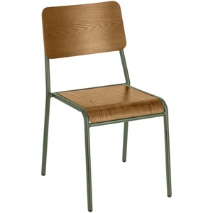 Vega, VEGA Holzstuhl Claso; 41.5x52.5x82 cm (BxTxH); Sitz braun antik, Gestell oliv; 2 Stück / Pack
