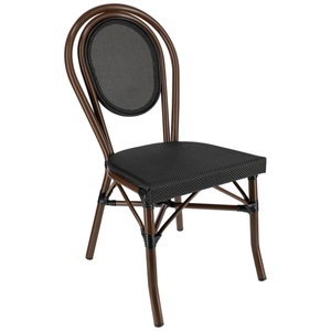 PULSIVA, PULSIVA Outdoor-Stapelstuhl Elm ohne Armlehnen; 43x60x89 cm (BxTxH); Sitz schwarz, Gestell braun; 2 Stück / Pack