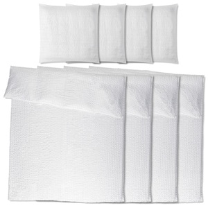 PULSIVA, PULSIVA Vorteilspack Bettwäsche-Set Madisson Seersucker; 135x200 cm (BxL), 80x80 cm (LxB); weiss; 4 Set / Pack