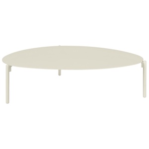 Vega, VEGA Outdoor-Beistelltisch Olin gross; 110x83x29 cm (LxBxH); Platte beige, Gestell beige; oval