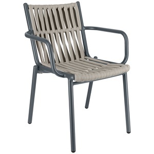 Vega, VEGA Outdoor-Stuhl Lumaro; 45x47x81 cm (BxTxH); Sitz taupe, Gestell anthrazit; 2 Stück / Pack