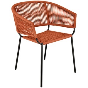Vega, VEGA Terrassenstuhl Samo; 62.5x56x79 cm (BxTxH); Sitz terrakotta, Gestell schwarz; 2 Stück / Pack