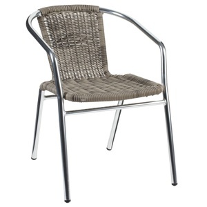 PULSIVA, PULSIVA Outdoor-Bistrostuhl Card; 53x57x73 cm (BxTxH); Sitz taupe, Gestell silber; 4 Stück / Pack