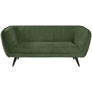 Vega, VEGA Sofa Kelso Cord, 3-Sitzer; 183x88x76 cm (BxTxH); Sitz grün, Gestell schwarz