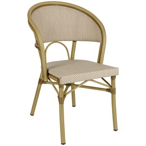 PULSIVA, PULSIVA Outdoor-Stapelstuhl Solena  mit Armlehnen; 51x59.5x84 cm (BxTxH); Sitz beige, Gestell braun; 2 Stück / Pack