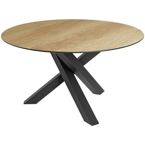 Vega, VEGA Outdoor Tisch Gwin rund; 130x72 cm (ØxH); Platte eiche/natur, Gestell schwarz; rund