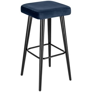 Vega, VEGA Barhocker Tonda; 40x40x79 cm (BxTxH); Sitz dunkelblau, Gestell schwarz; 2 Stück / Pack
