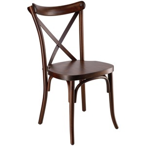Vega, VEGA Bugholzstuhl Crossback; 41x41.5x89 cm (BxTxH); Sitz nussbaum, Gestell nussbaum; 2 Stück / Pack