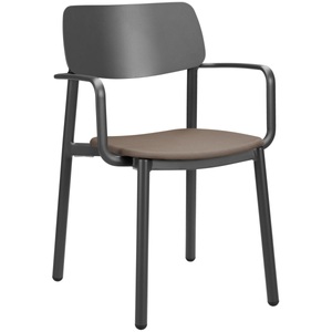Vega, VEGA Terrassenstuhl Punta mit Armlehne; 56x52.5x81 cm (BxTxH); Sitz taupe, Gestell anthrazit; 4 Stück / Pack