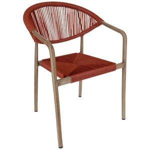 Vega, VEGA Outdoor-Stuhl Arion; 50x43x85 cm (BxTxH); Sitz terrakotta, Gestell dunkelbraun; 2 Stück / Pack