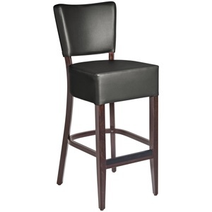 PULSIVA, PULSIVA Barstuhl Prestige; 45x56x110 cm (BxTxH); Sitz schwarz, Gestell nussbaum
