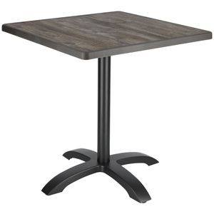 PULSIVA, PULSIVA Outdoor-Tisch Sevelit quadratisch; 70x70x73.6 cm (LxBxH); Platte pinie rustikal, Gestell schwarz; rund