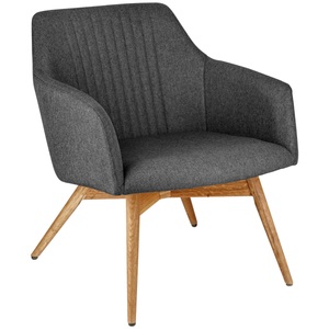 Vega, VEGA Loungesessel Arne; 65x76x75.5 cm (BxTxH); Sitz anthrazit, Gestell eiche/natur