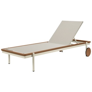 Vega, VEGA Sonnenliege Rivan; 202x72x33 cm (LxBxH); Sitz beige, Gestell teak