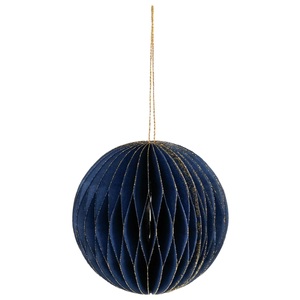 undefined, Dekohänger Kugel Honoka; 12 cm (Ø); blau/gold; 6 Stück / Pack