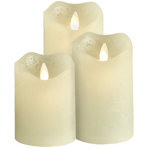 undefined, LED-Kerzen-Set Gardi 3-teilig; 7.6x15 cm (ØxH); cremeweiss; rund