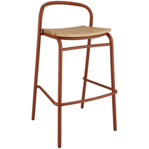 Vega, VEGA Outdoor-Teak-Barstuhl Zolia; 50x50x95 cm (BxTxH); Sitz braun, Gestell rostbraun; 2 Stück / Pack
