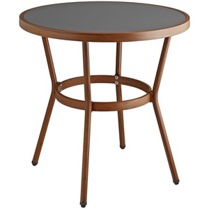 Vega, VEGA Outdoortisch Tolia; 80x74 cm (ØxH); Platte anthrazit, Gestell dunkelbraun; rund