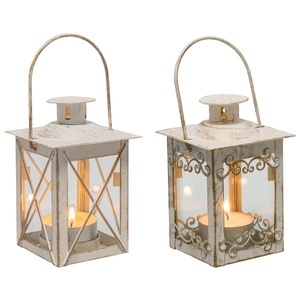 undefined, Mini Laternen-Set Abla 2-teilig; 6x6x12 cm (BxTxH); beige