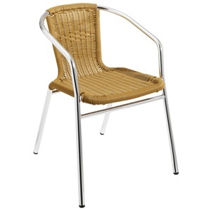 PULSIVA, PULSIVA Outdoor-Bistrostuhl Card; 53x57x73 cm (BxTxH); Sitz beige, Gestell silber; 4 Stück / Pack