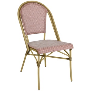 PULSIVA, PULSIVA Outdoor-Stapelstuhl Alira; 46x60.5x87 cm (BxTxH); Sitz rot/beige, Gestell beige; 2 Stück / Pack