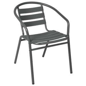 PULSIVA, PULSIVA Outdoor-Stapelstuhl Malvena mit Armlehne; 52x59x72 cm (BxTxH); anthrazit; 4 Stück / Pack