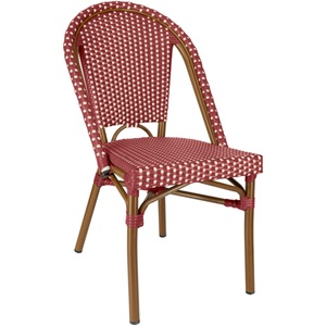 Vega, VEGA Outdoor Bistrostuhl Astoria; 46x53x87.5 cm (BxTxH); Sitz rot/weiss, Gestell braun; 2 Stück / Pack