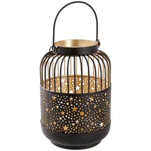 undefined, Laterne Lilita; 13.5x21 cm (ØxH); schwarz/gold