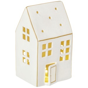 undefined, LED-Lichthaus Alnesa; 7.8x7.8x13.8 cm (LxBxH); weiss/gold