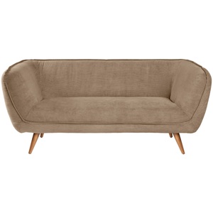 Vega, VEGA Sofa Kelso Cord, 3-Sitzer; 183x88x76 cm (BxTxH); Sitz taupe, Gestell buche