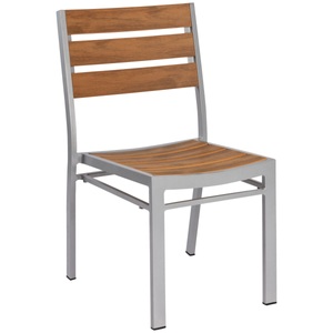 PULSIVA, PULSIVA Outdoor-Stapelstuhl Resistance ohne Armlehnen; 46x58x85 cm (BxTxH); Sitz braun, Gestell grau; 2 Stück / Pack