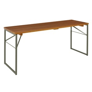 Vega, VEGA Outdoor Tisch Expose; 180x60x76.5 cm (LxBxH); Platte nussbaum, Gestell grau; rechteckig