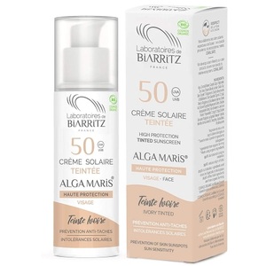 Laboratoires de Biarritz, Alga Maris Getönte Sonnencreme Gesicht LSF 50 elfenbein (50ml), 
