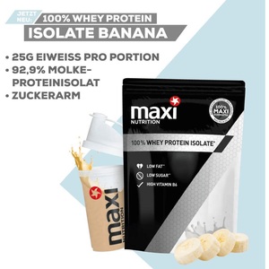 MaxiNutrition, 100% Whey Protein Isolat - 1000g - Banane, MaxIsolat - 1000g - Banana