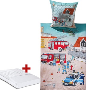 undefined, Kinder-Sparpaket 3-tlg.: Renforcé-Bettwäsche und Spannbettlaken, Erwin Müller Kinder-Bettwäsche Sparpaket 3-teilig