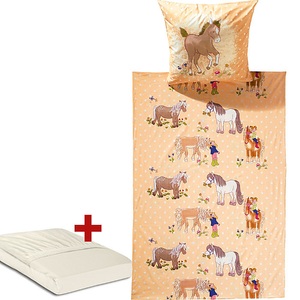 undefined, Kinder-Sparpaket 3-tlg.: Renforcé-Bettwäsche und Spannbettlaken, Erwin Müller Kinder-Bettwäsche Sparpaket 3-teilig